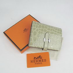 Cheap Replica Hermes Gray Crocodile Veins Wallet H006